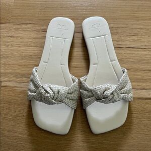 Marc Fisher Cream Braided Sandals